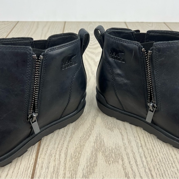 Sorel Women's Evie II Zip Ankle Bootie US7 Black Leather $150 - Picture 8 of 13